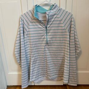 Vineyard Vines Aqua and White Zip-Up